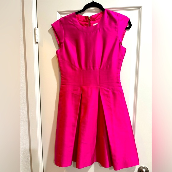 Kate Spade ♠️  Fit and Flare Dress, Hot Pink - Picture 1 of 5